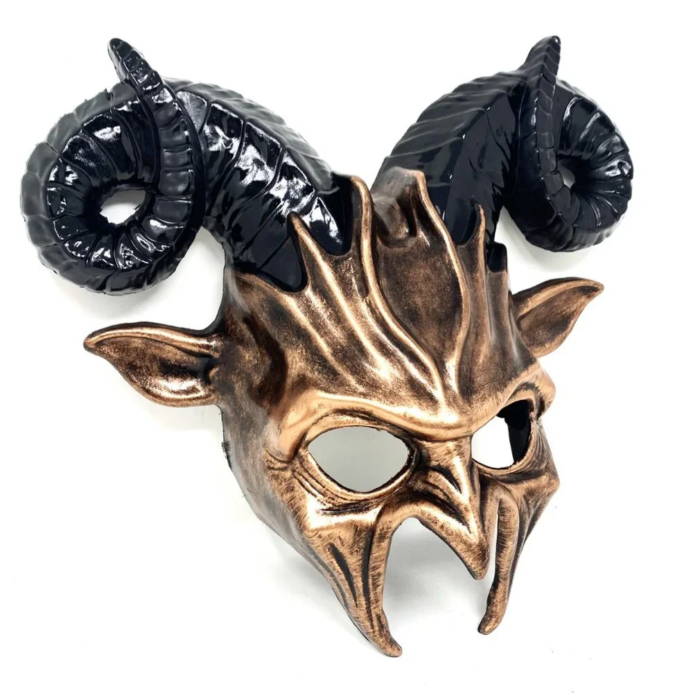Krampus Ram Goat Demon with Horns Devil Halloween Masquerade Masks Party